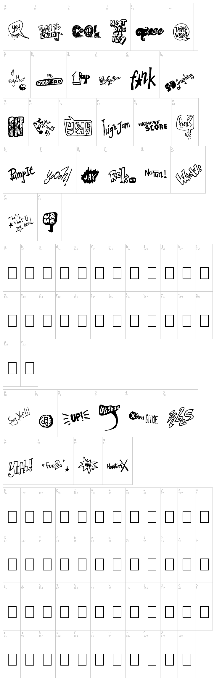 Talk of the wall font map